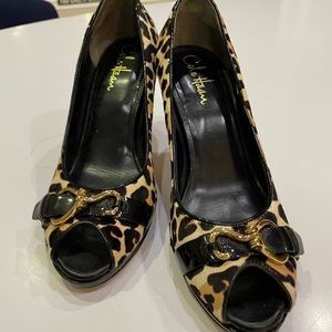 Cole Haan Heels, Calf Hair Leopard Print, 2” heel, 1/4” Size 7 NikeAir tech